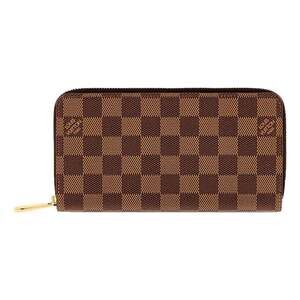 Louis Vuitton Zippy Damier Ebene Brown Canvas Leather